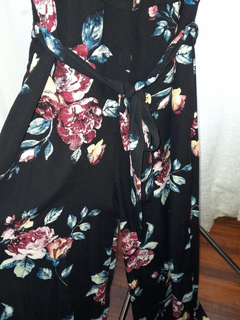 Floral Black Jumpsuit